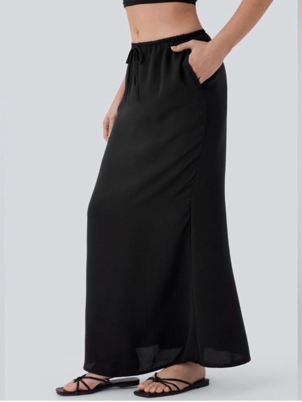 NWT Halara Resort Black Maxi Skirt